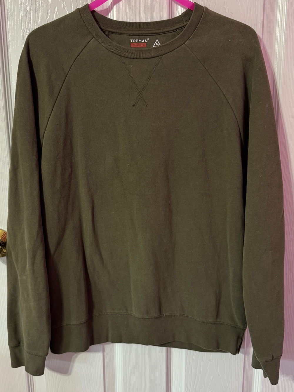 Topman Olive Crewneck Sweatshirt - Men's Casual Pullover